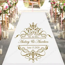 Personalized Bride & Groom Name And Date Wedding Dance Floor Decals Vinyl Wedding Party Decoration Center Of Floor Sticker 4496