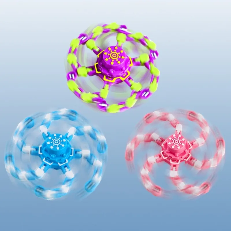 Fidget Spinners déformés, chaîne gyroscopique lumineuse, jouets pour enfants, anti-Stress, jouets de décompression, jouets sensoriels anti-Stress