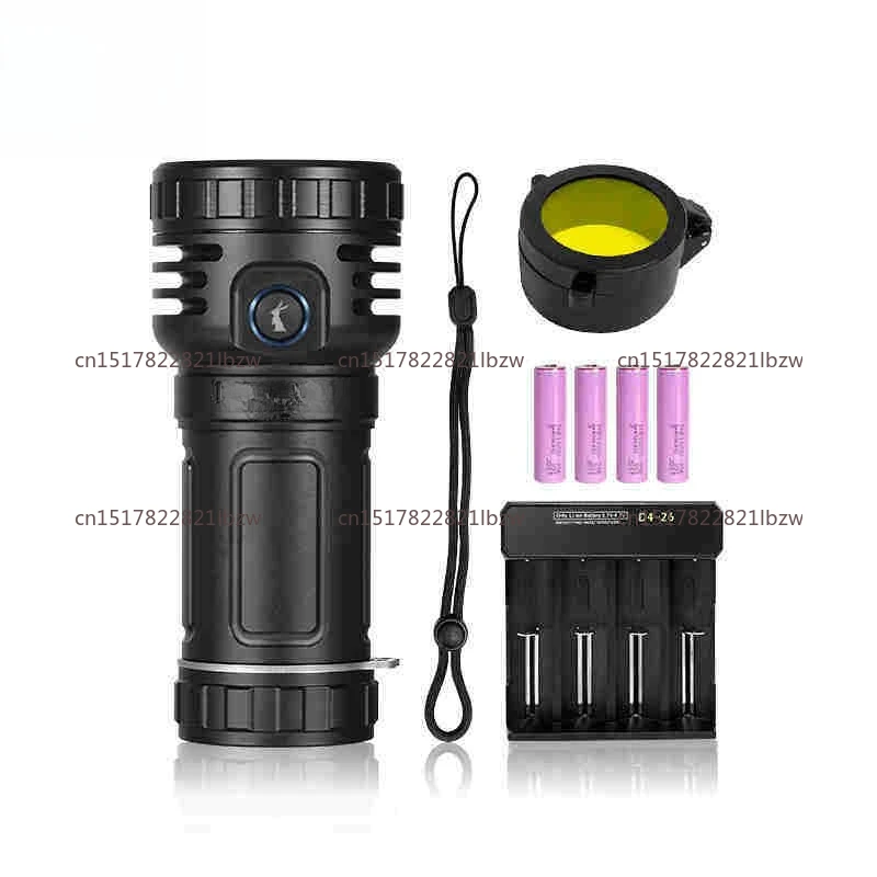 Thor Pro Flashlight 12600 lumens Strong light torch Long Distance Beam 1300M Rechargeable Lantern Powerful Light