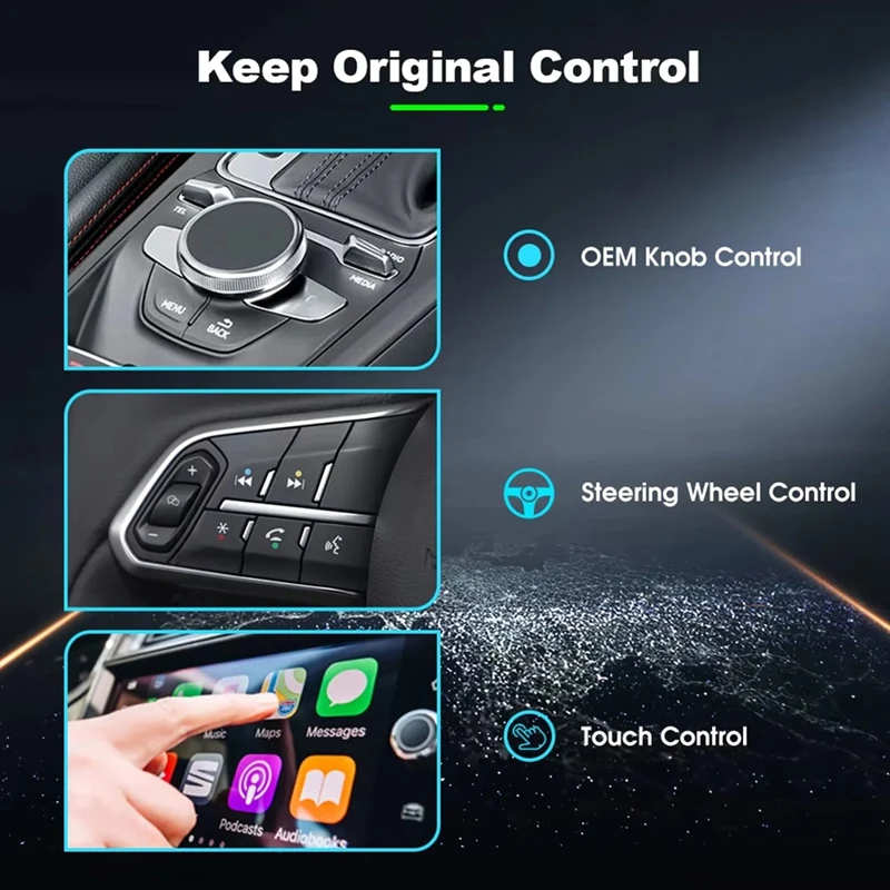 WISH Auto Direct Plug-In Wired To Wireless Carplay Android Auto Box Car Two-In-One MINI Carplay Box Plug And Play