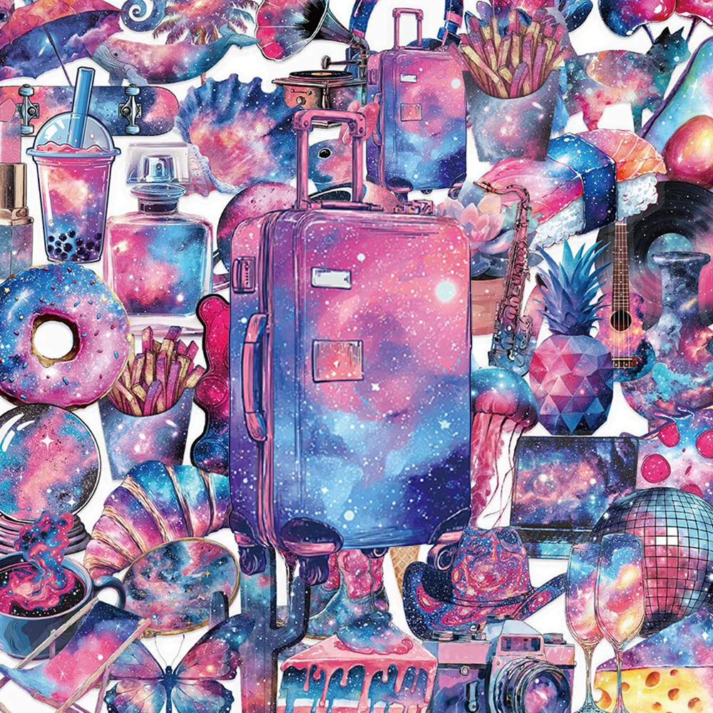 

10/30/50pcs Funny Aesthetic Art Starry Sky Series Stickers Cute Decals DIY Luggage PHone Stationery Laptop Graffiti Sticker Pack