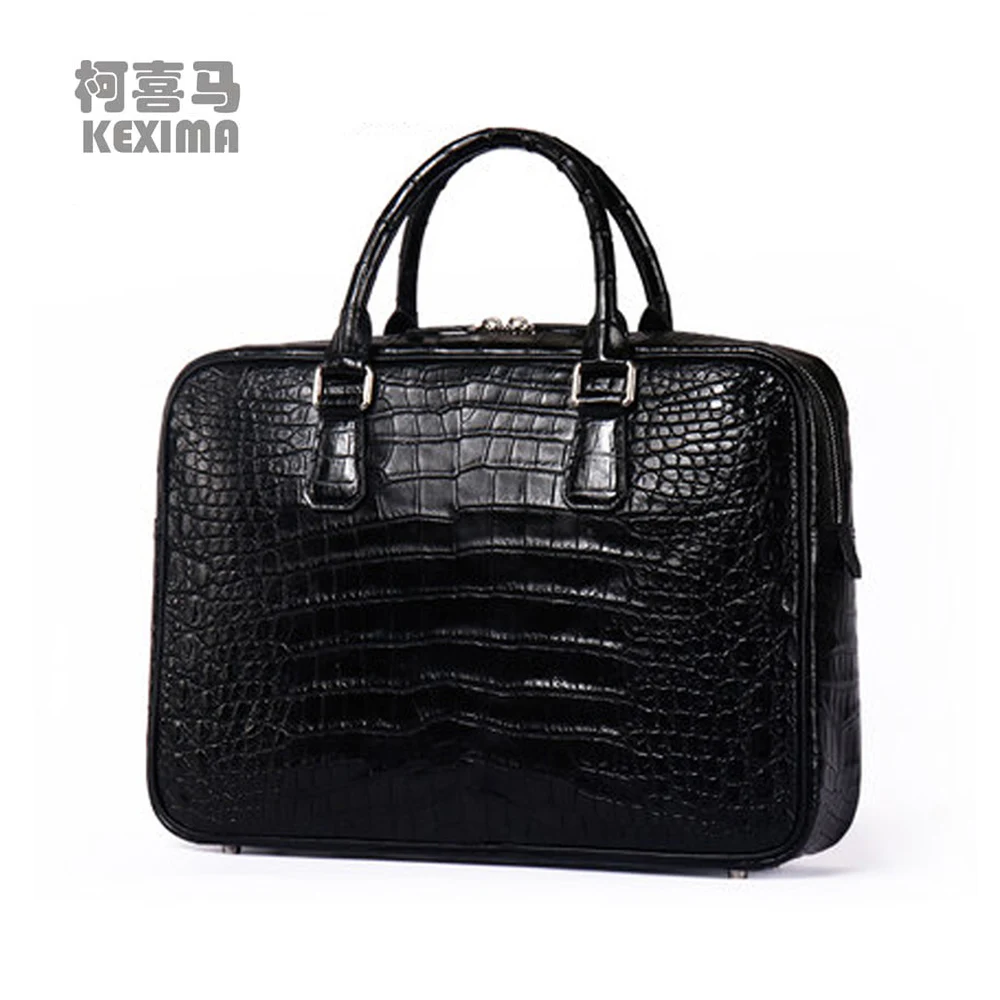 KEXIMA kadilaier new arrival crocodile leather bag  import  crocodile  handbag  Big bag large capacity men briefcase