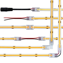 5 sztuk pasek COB LED złącze 2pinSuit do 8mm 10mm oświetlenie COB pojedynczy kolor taśma Led