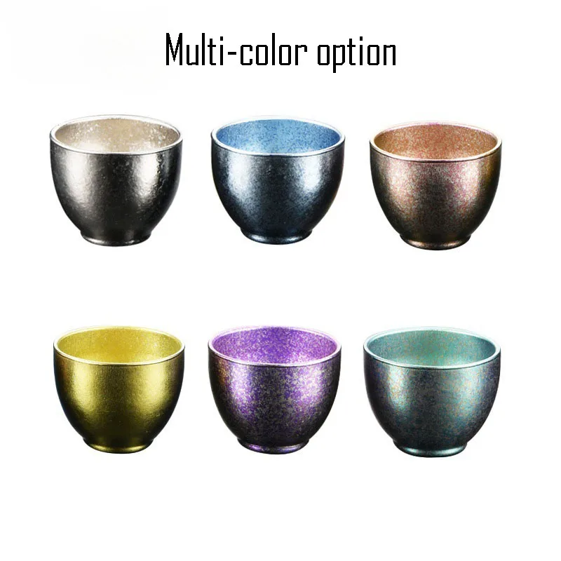 45ml Pure Titanium White Wine Mug,Double Layer,Insulated,Anti-hot,Mildew Proof,Kung Fu Tea Set,Drinkware,Portable Small Tea Cup