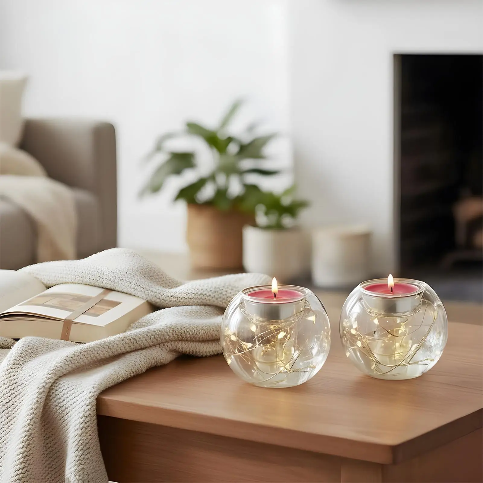 Tealight Candle Holder Translucent Decor For Festive Table Centerpiece Christmas Tea Candle Holder For Party Tree Wedding Indoor