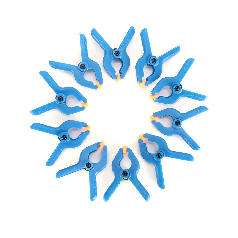 10 Pcs Spring Clamps 2 Inch Woodworking Nylon Grip Cramps Jaw Opening Blue Cramps Hards Plastic Suitable For Most Grandstands