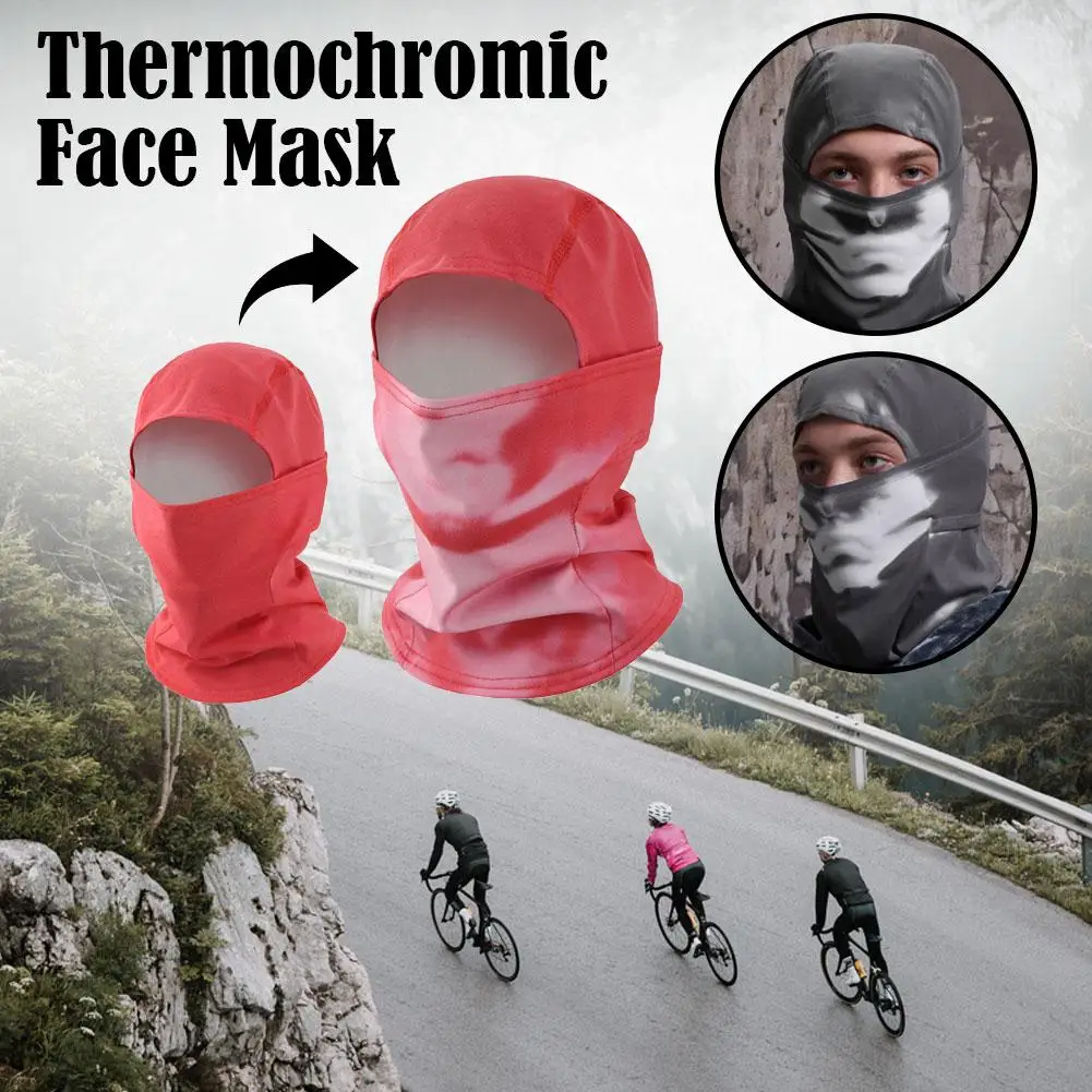 UPF50+ Sonnenschutz-Sturmhaube Farbwechselnde Atmungsaktive Fahrradmaske Thermosensitive Ski-Gesichtsmaske für Männer und Frauen – Detail 4