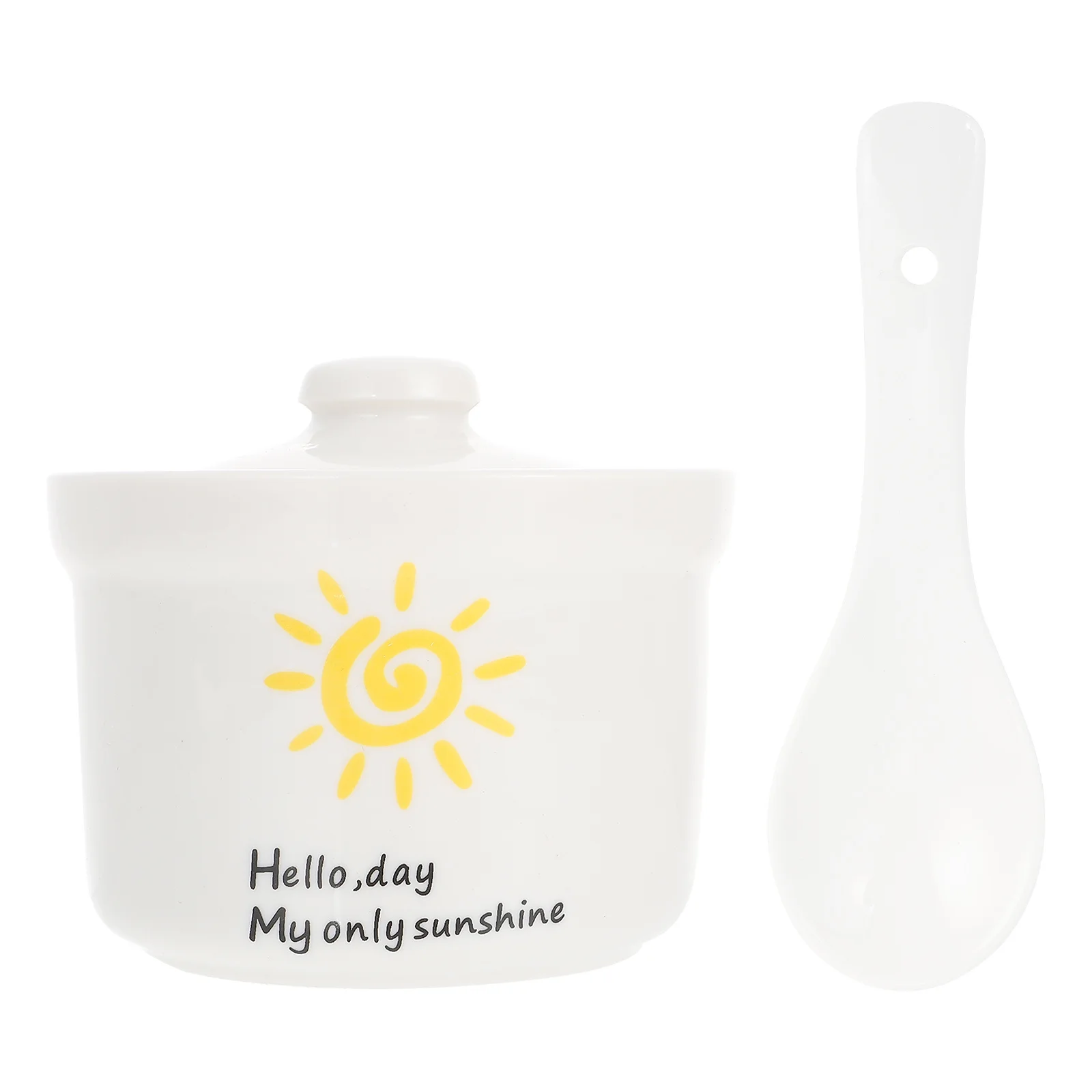 

Creative Ceramic Stew Pot with Colorful Print Exquisite Soup Cup for Steaming Eggs Bird's Nest Ginseng Soup Household Use