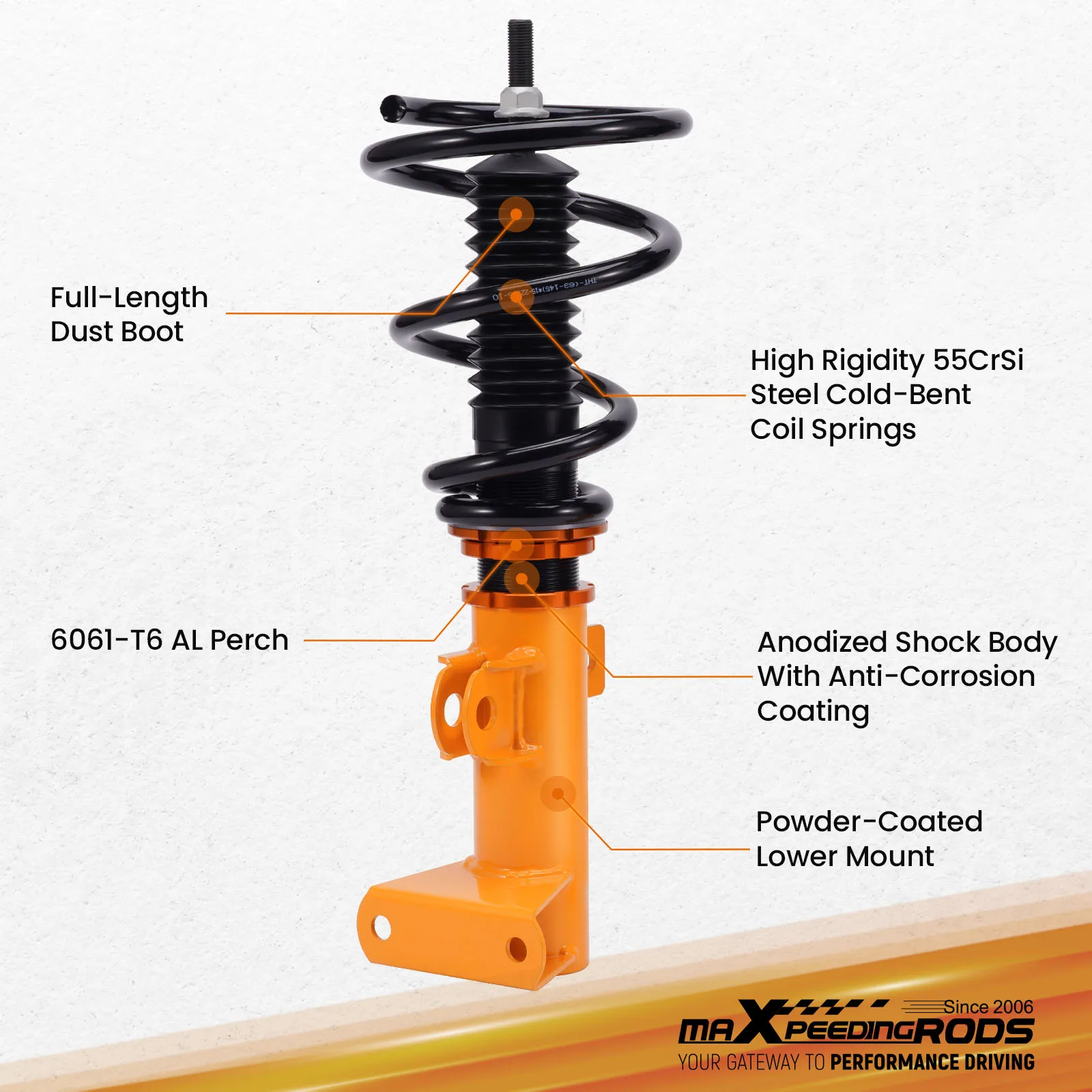 Adjustable Coilovers Suspension Kit for Mercedes Benz CLK C209 Coupe 2002-10 RWD