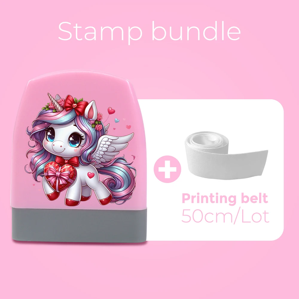 1pc Personalize Custom Name School Uniform Unicorn Emblem Photosensitive Flash Seal Stamp Self Inking Stamp