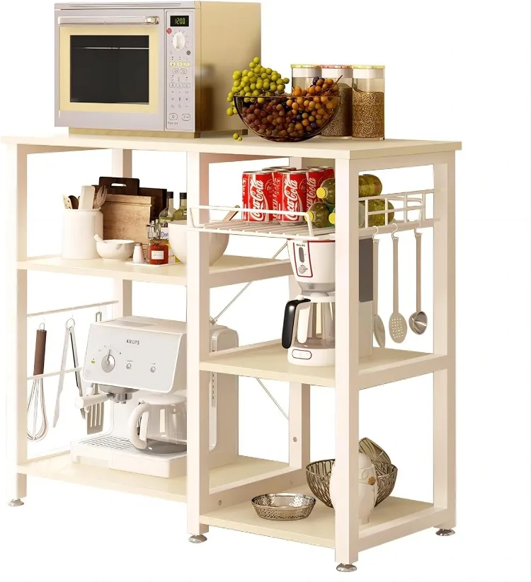 Imagem -05 - Utilitário 3-tier Kitchen Bakers Rack Forno de Microondas com Armazenamento Coffee Bar Station Workstation Kitchen Shelf Cart Cart