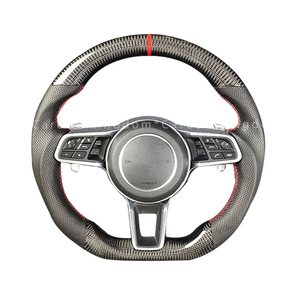 Para Porsche 911 971 996 987 997 volante de fibra de carbono genuino para volante Cayenne MACAN Panamera