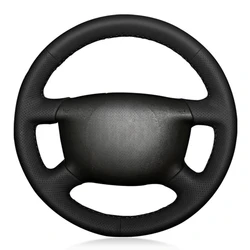 Car Steering Wheel Cover Black Artificial Leather For Audi A2 (8Z) A3 (8L) Sprotback A4 (B5 B6) Avant A6 (C5) A8 (D2) S4