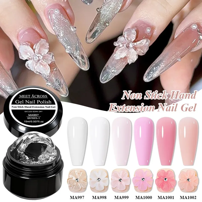 2/3/6 pçs 15ml claro branco nu antiaderente extensão de mão gel polonês conjunto 3d moldar/escultura/escultura uv/led construção gel diy