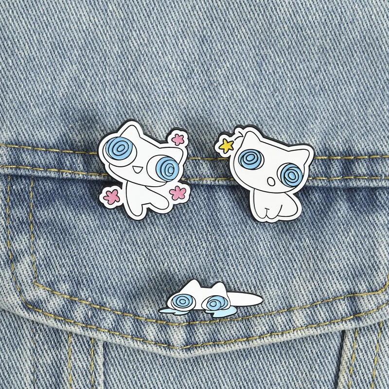 ADHD-Emaille-Anstecknadeln, tanzende Katzen-Broschen, Emotionsregulierungs-Abzeichen, niedlicher Tier-Cartoon-Schmuck, Geschenk für Kinder und Freunde