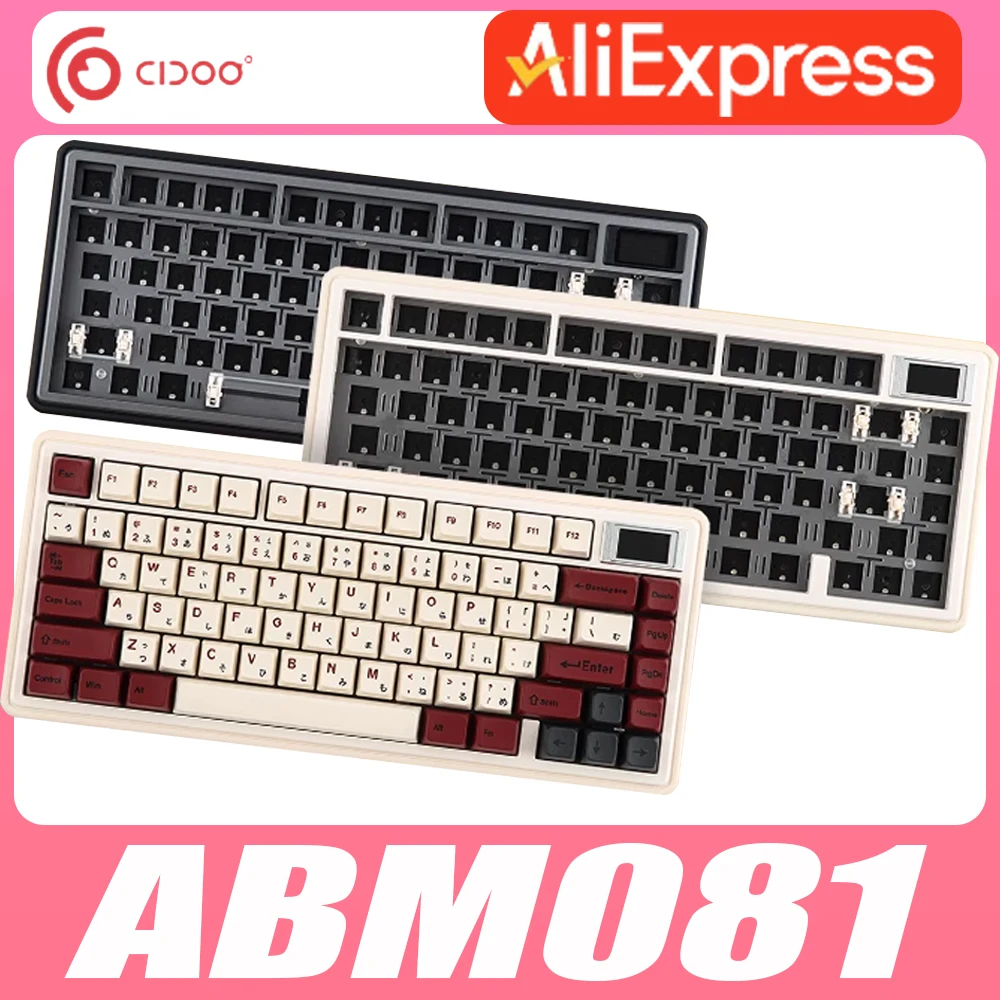 Cidoo ABM081 Mechanical Keyboard Customize Screen Three Mode Hot Swap Customized Wireless Gaming Mouse GASKET Pc Gamer Office