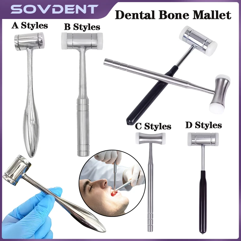 1Pc Dental Bone Hammer Orthopedic Surgical Bone Hammer Stainless Steel Bone Mallet Dental Surgical Mallet Tools