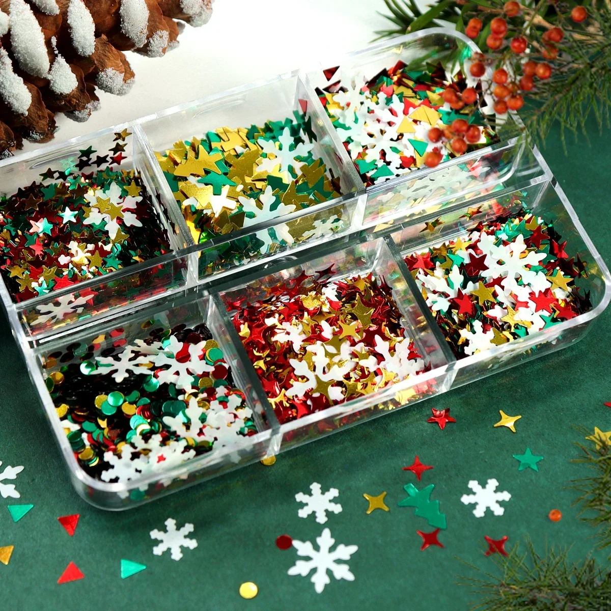 Snowflake Sequins for Silicone Mold Filling Material Winter Christmas Epoxy Resin Craft Jewelry Making Accessories