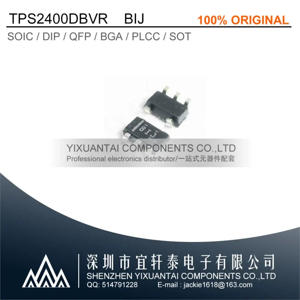 

10pcs/Lot TPS2400DBVR TPS2400DBV TPS2400 IC OVERVOLT PROT CTRLR SOT23-5 Marking:BIJ New Original