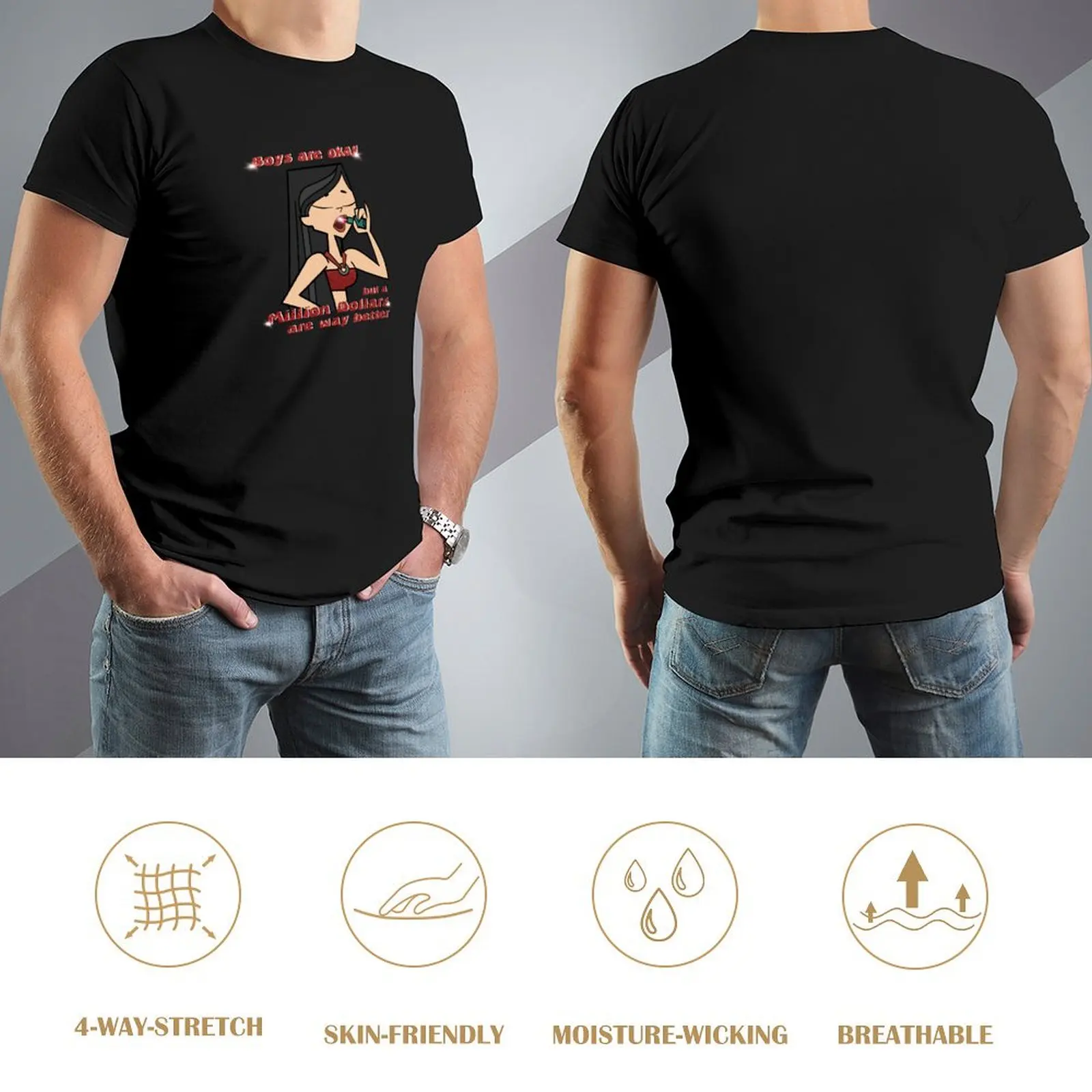 Heather - Total Drama - No Boys, Millions Only T-Shirt designer shirts oversized t shirt vintage blanks t shirt for men