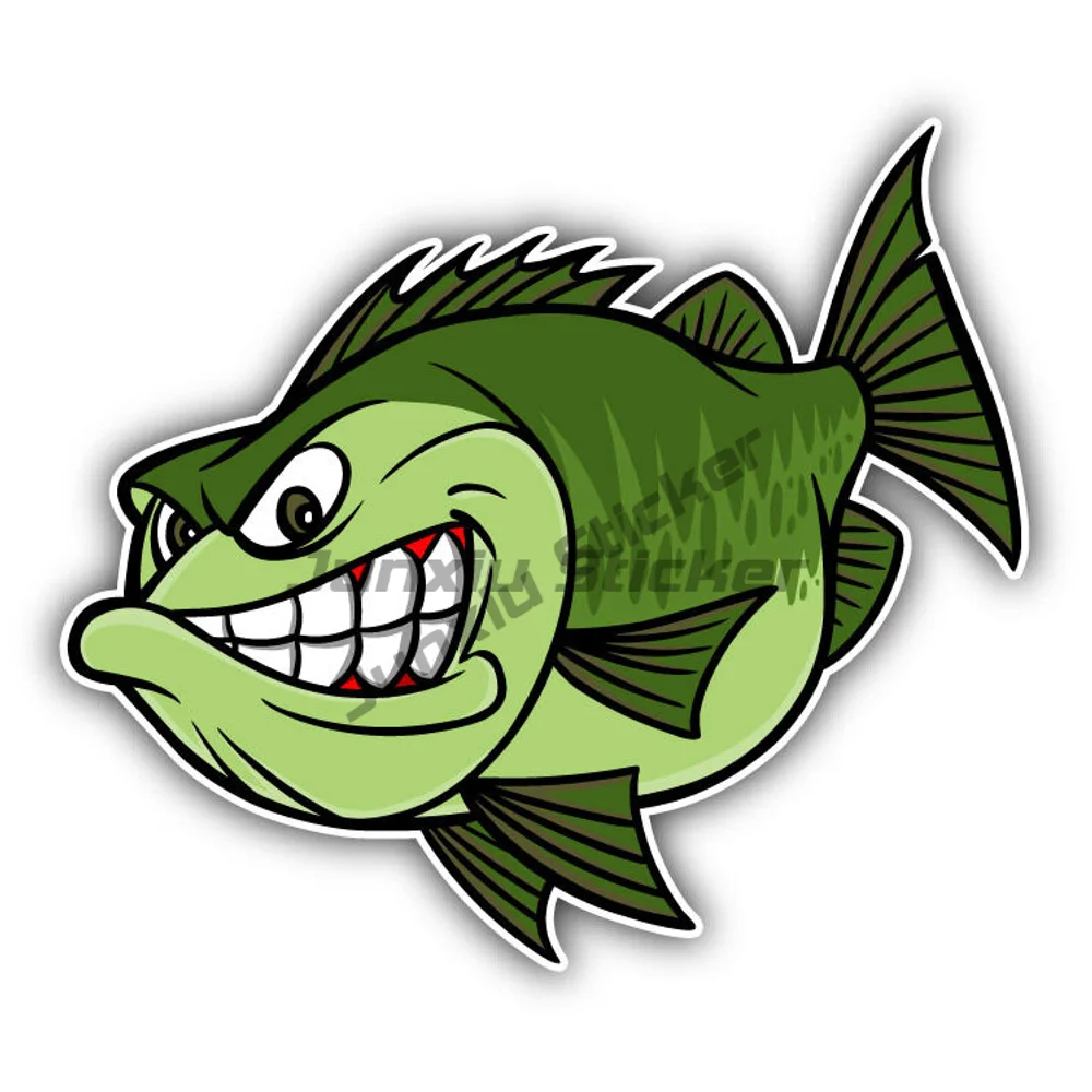 

Creativity Angry Fishing Mascot Sticker Car Bumper Funny Anti Scratch Exterior Decal Custom Sticker Alarme Camping Car Decor