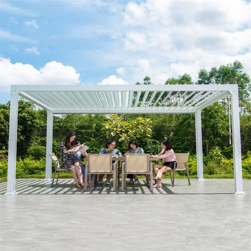 For Outdoor Aluminum Alloy Louver Pavilion Electric Automatic Sunshade Canopy Moonlight Shed Terrace Courtyard Tent