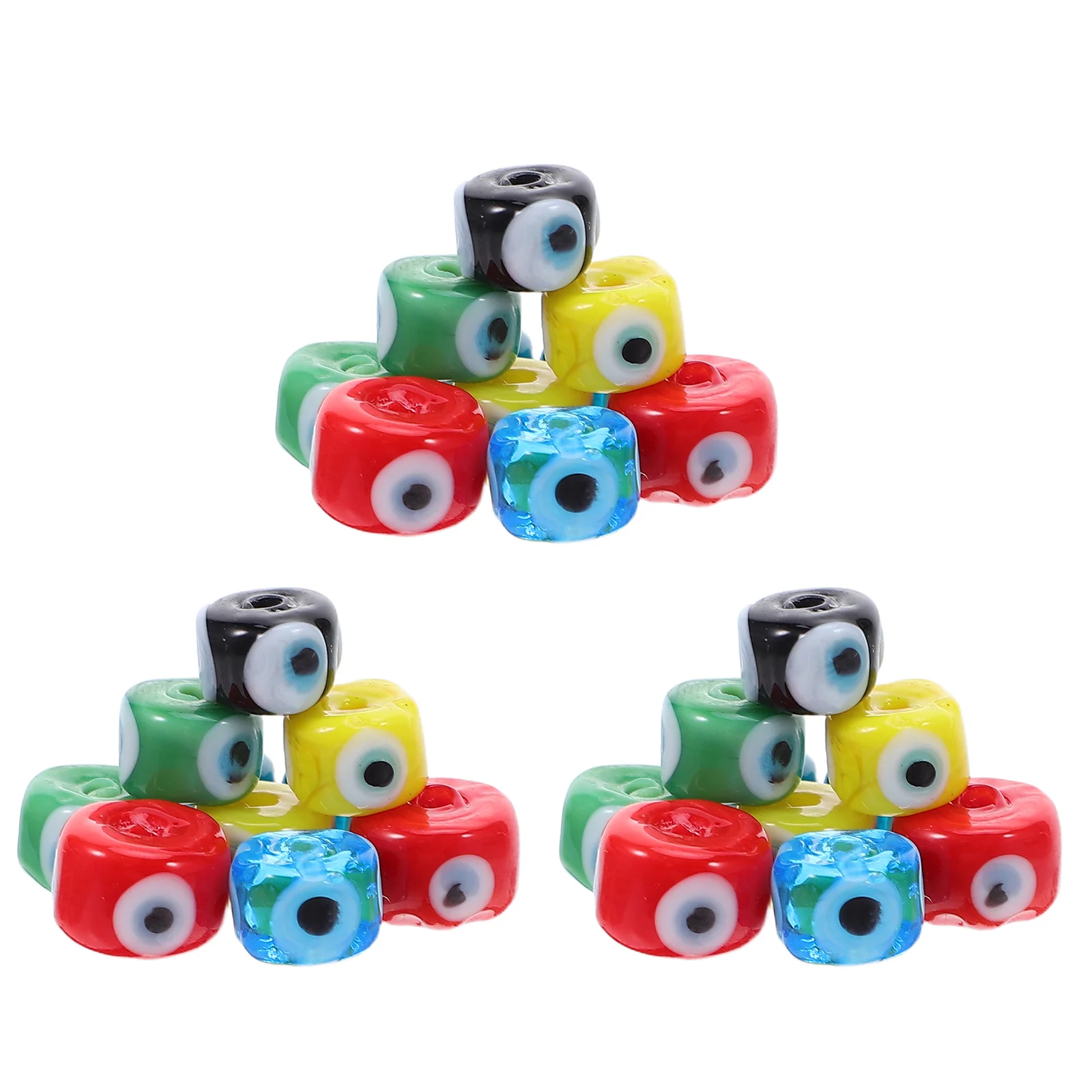 30 Stück Glasur flache runde Evil Eye Perlen für Schmuckherstellung Diy Charms Armband Ohrringe Schlüsselanhänger Halskette Bastelbedarf Glas