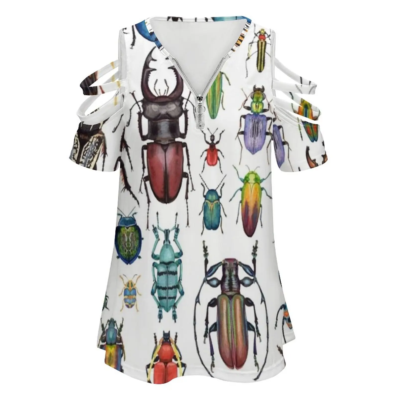 Beetle Collection Woman's T-Shirt Spring And Summer Printed T Shirts Various styles T-shirts Bugs Beetles Beetle Collection