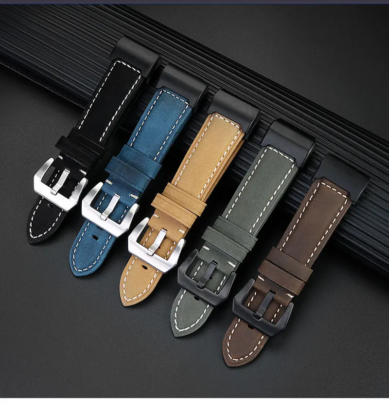 Leather strap is suitable for  C.asio watch Big Clay King Generation GWG-1000/GB series modified leather watch strap men