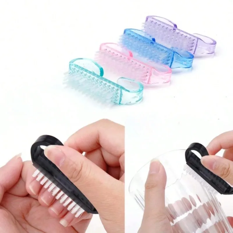Conjunto de escova de unhas de 10 peças-punho de plástico para limpeza de unhas e pés, purificador fácil para manicure diária e pedicure