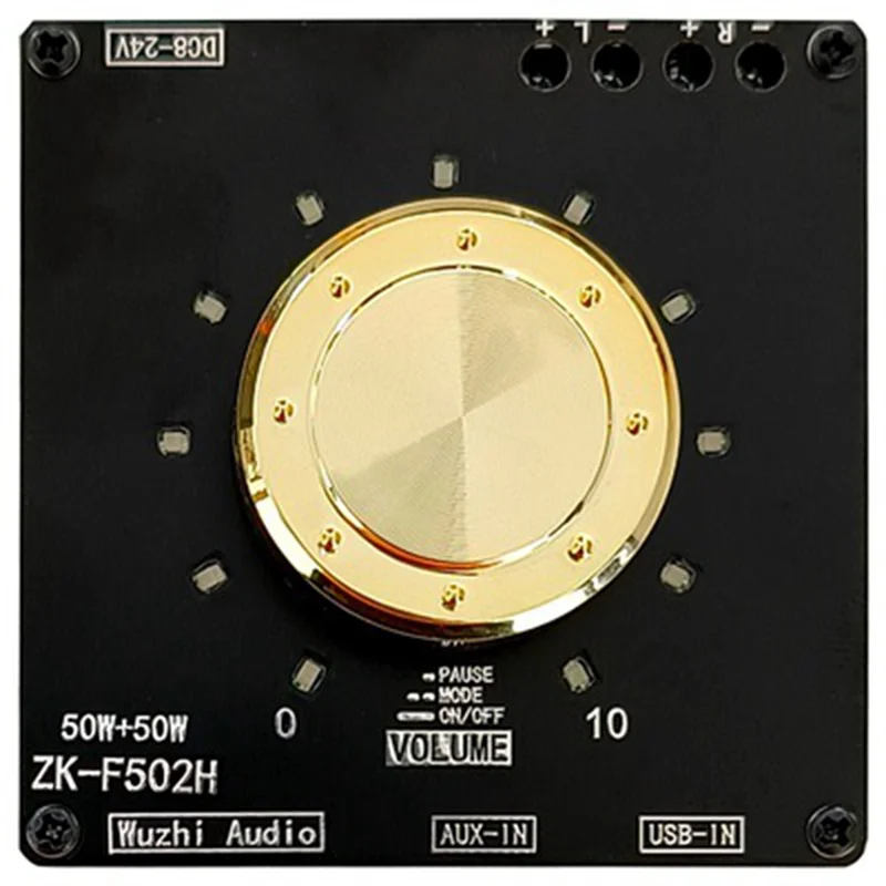 ZK-F502H Cool Volume TPA3116D2 Stereo 50W+50W Indicating Bluetooth Audio Amplifier Board