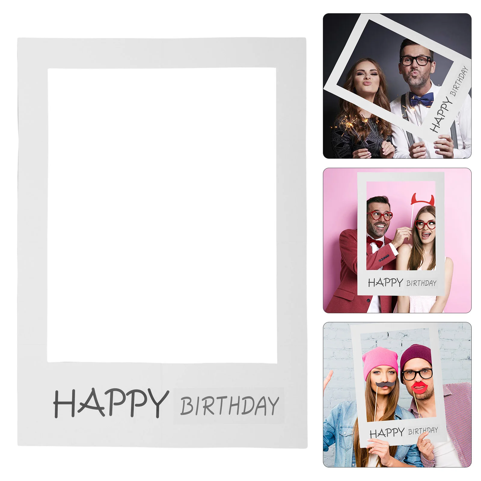 Happy Birthday Photo Frame Paper Pictures Birthday Anniversary Cutouts Booth Props DIY Party Supplies Decoration Favors