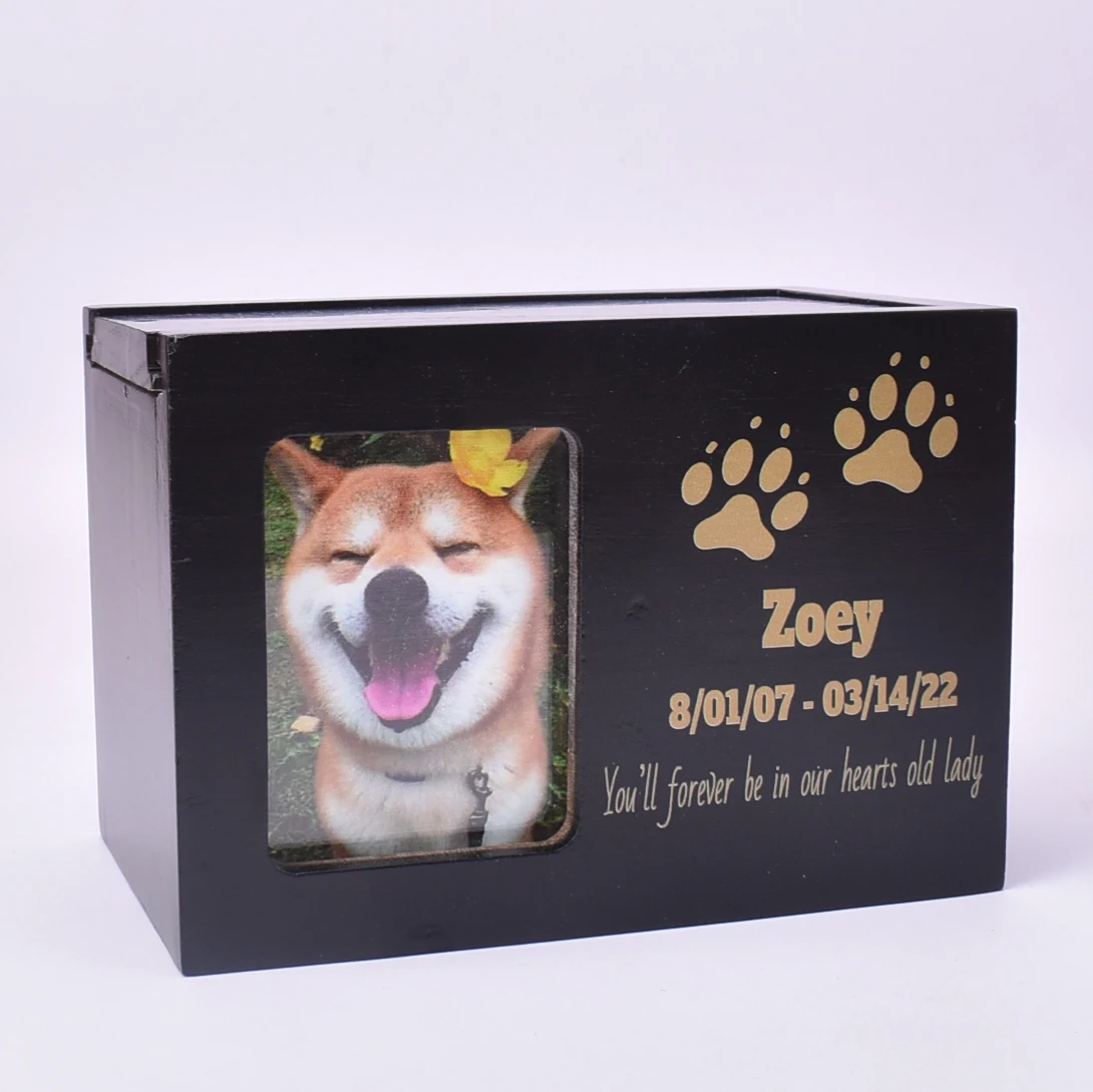 

Dog Burial Urn Wood Environmentally Friendly Cat and Dog Pet Urn Cremation Funeral Memorial(customized name date words)