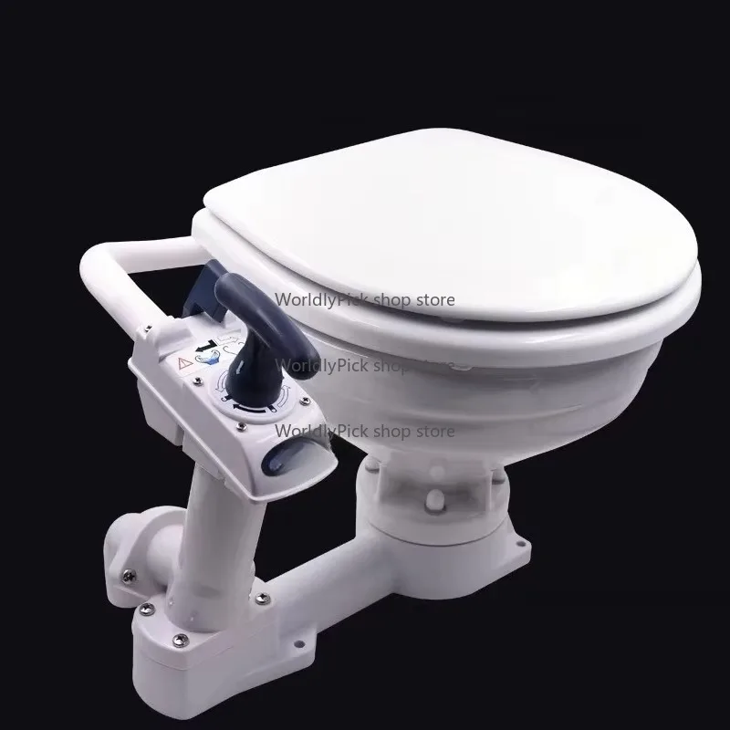 

Mini Toilet for Yacht Saloon Car RV - Self-Priming Manual/Automatic Portable Sanitation Solution for On-the-Go