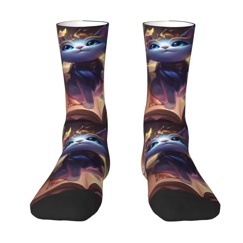 Fun Printed League Battle Game Legends Socks for Men Women Stretchy Summer Autumn Winter Yuumi Magical Cat Crew Socks