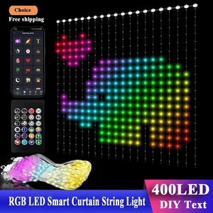 400LEDs الذكية ستارة سلسلة ضوء بلوتوث التحكم التطبيق عيد الميلاد الجنية الخفيفة DIY عرض الصورة إكليل حزب الديكور الزفاف أفضل 6 مصابيح LED ذكية لشجرة عيد الميلاد - رقم 6
