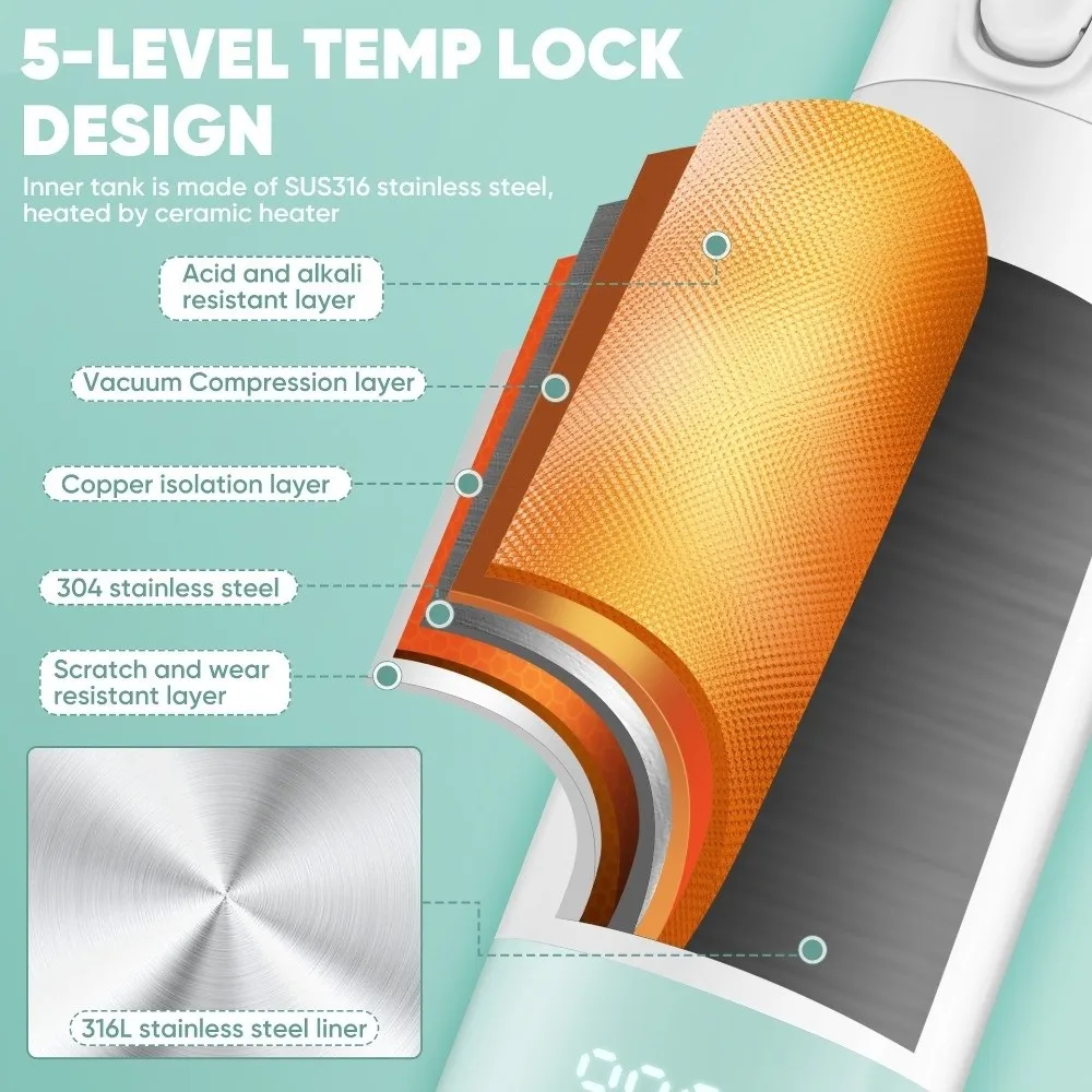 

Quick Heating Bottle Warmer Preset Modes Wireless Design Milk Bottle Warmer Precise Temperature Control Constant Temperature Cup
