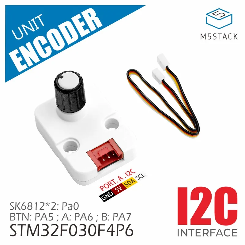 

Official M5Stack Unit 30-Bit Pulse Encoder Rotation Coding Knob for STM32F030 - Rotary Encoder with Pulse Output