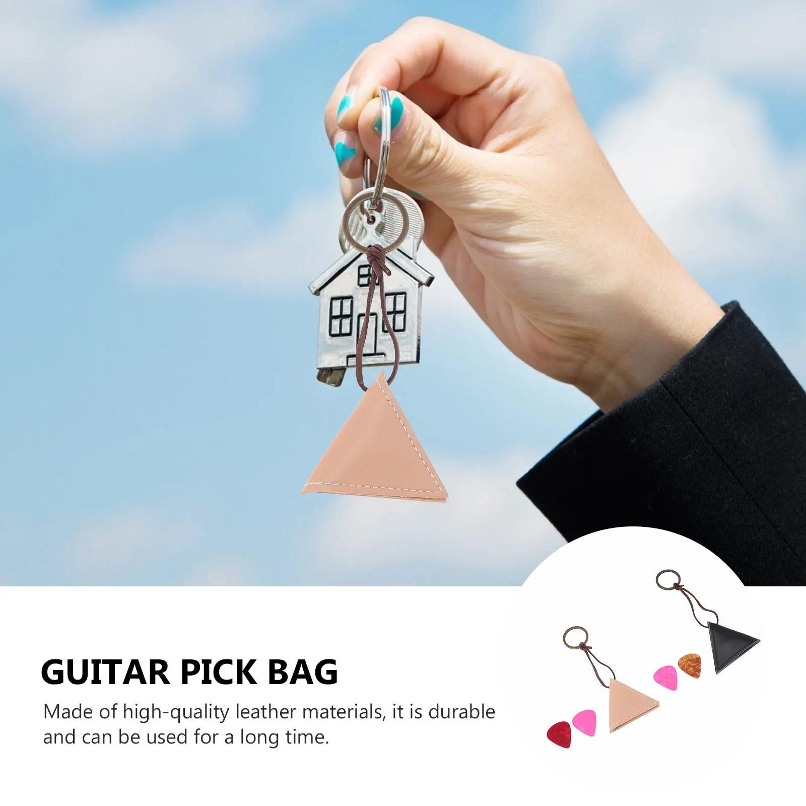 

Guitar Pick Storage Container Bag Electric Holders Case Black Plectrum Bags with Picks