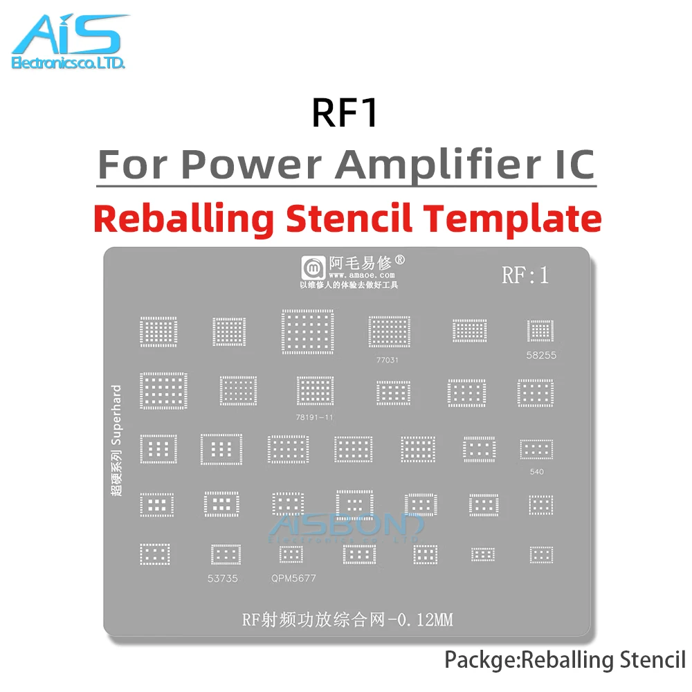RF Reballing Stencil Template For Mobile Phone Power Amplifier IC 77643 77656 VC7643 VC7916 77040 77042 77048 77055 77052 56030