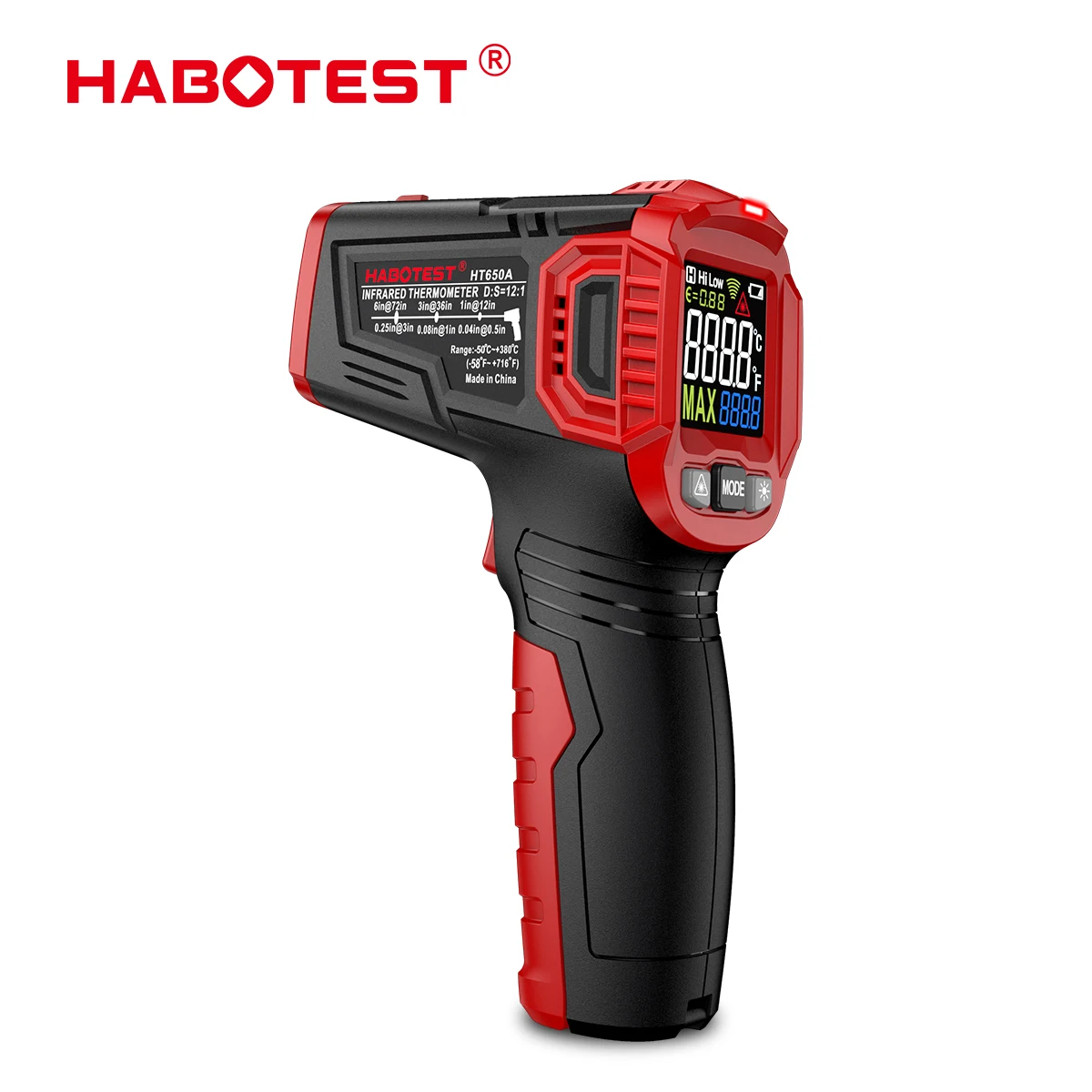 HABOTEST HT650 Digital Infrared Thermometer Non-Contact laser Thermometer Gun Pyrometer Imager Hygrometer IR Termometro Tester