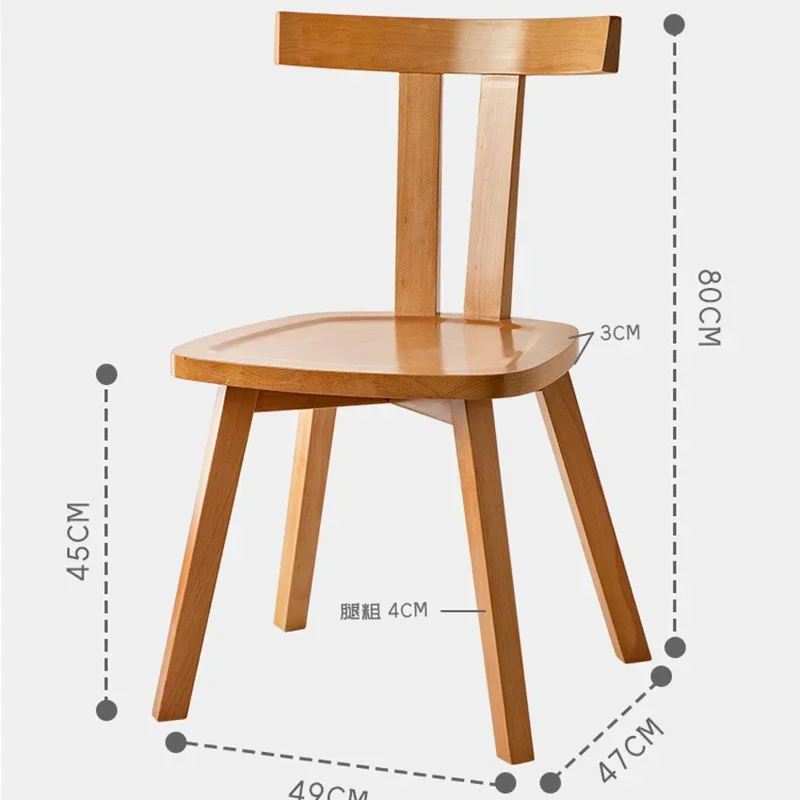Japanese Wooden Dining Chairs Accent Restaurant Comfortable Bedroom Dining Chairs Kitchen Modern Home Furniture Cadeiras LLDC