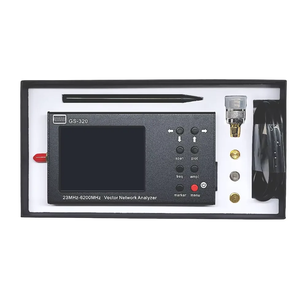 Nanovna GS320 Vector Network Analyzer 23MHz-6.2GHz Antenna Analyzer Ham Radio Provide PC Software 10KHz Frequency Resolution