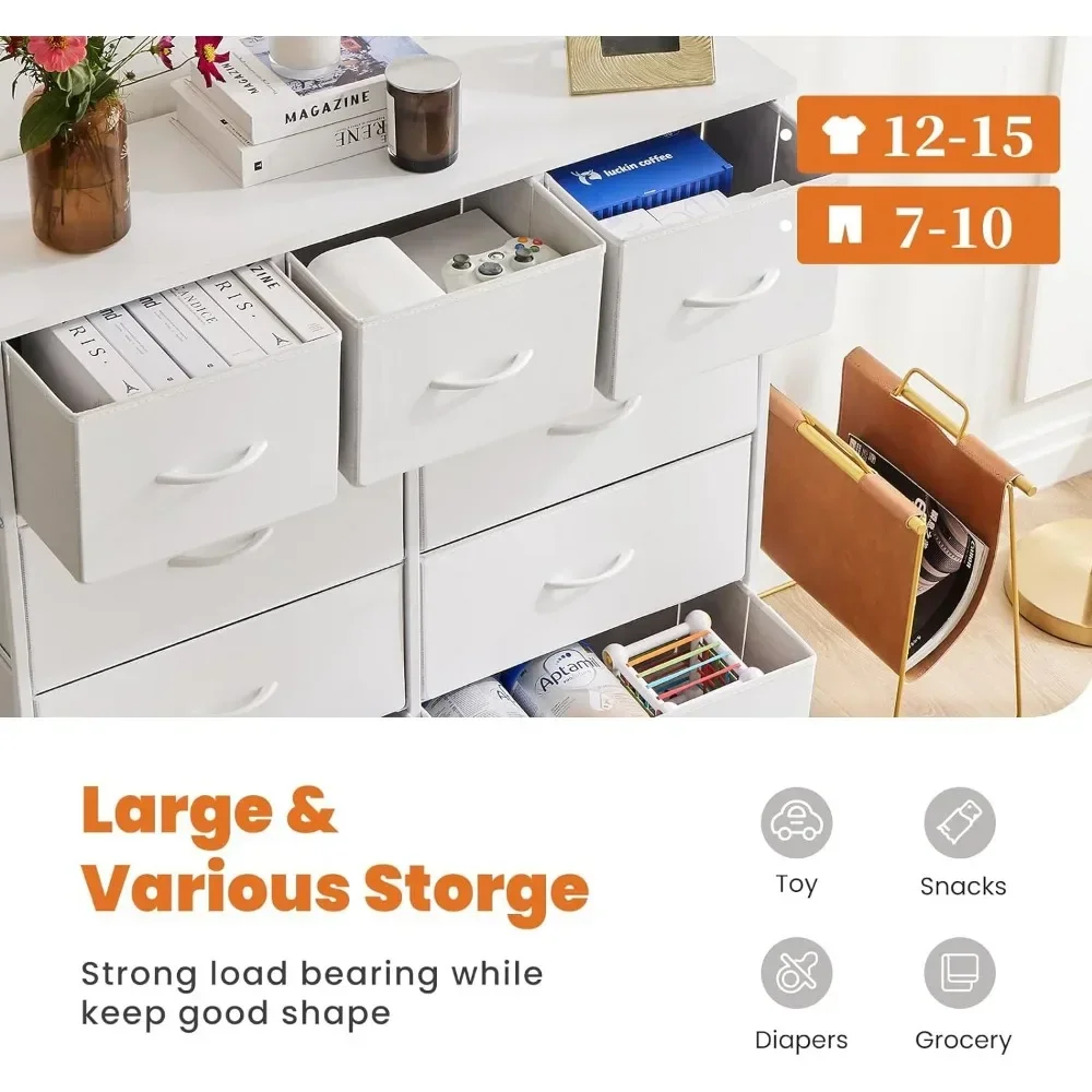 Dresser with 9 Drawers, Storage Unit Organizer Chest for Clothes, Tall Dressers & Chests of Drawers for Bedroom, Hallway image 3