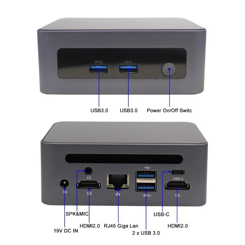 R5-56000H Mini-Host Dual HDMI High Definition 8K Office Game Computer