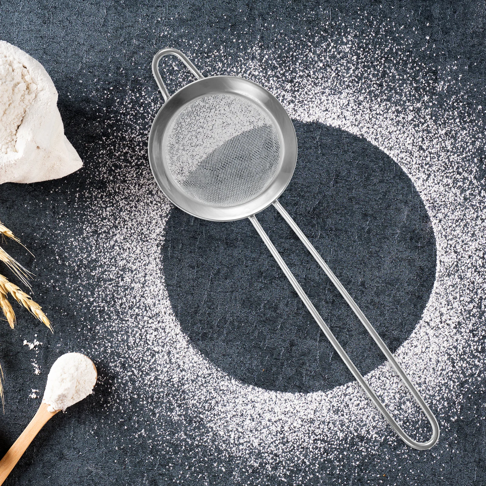 

Baking Sieve Stainless Steel Mesh Filter Strainer 304 Kitchen Sifter for Powdered Sugar