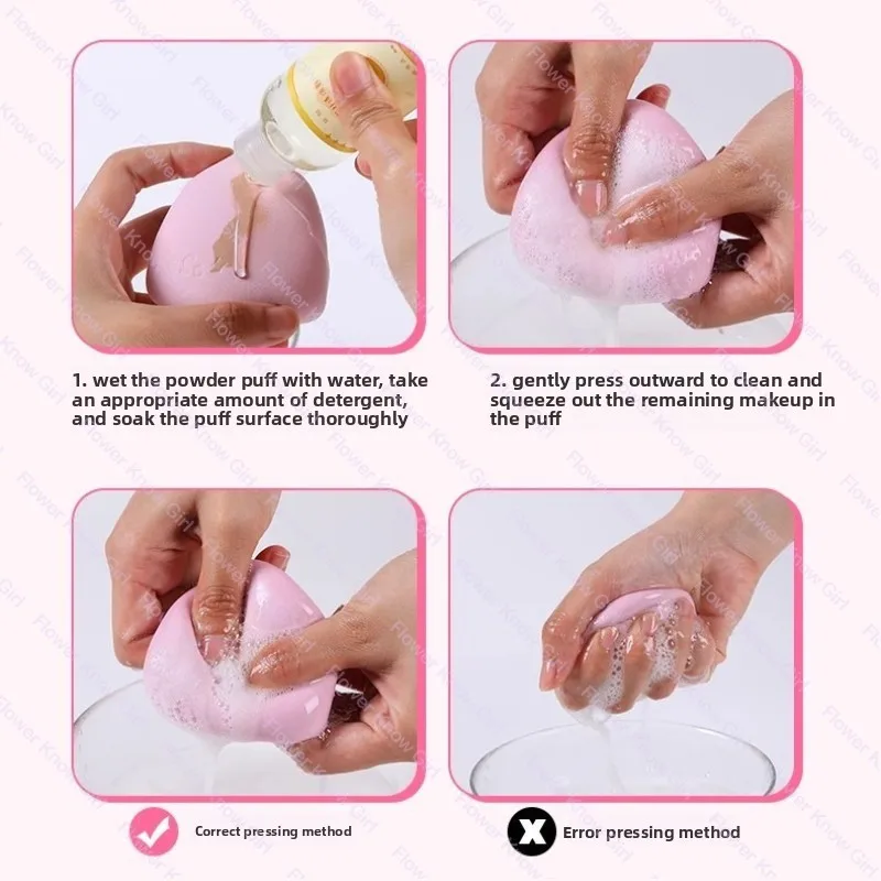 Yozhi humor bebê maquiagem esponja de água expansível macio mistura puff, uso molhado marshmallow esponja cosmética para fundação líquida