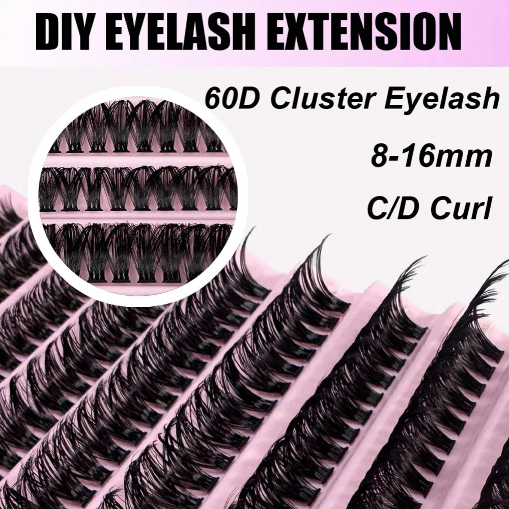 30D/40D/50D/60D Mink Fake Eyelashes 200 Clusters C/D Curl 8-16mm DIY Natural Eyelash Extension 3D Russian Curl Individual Lashes