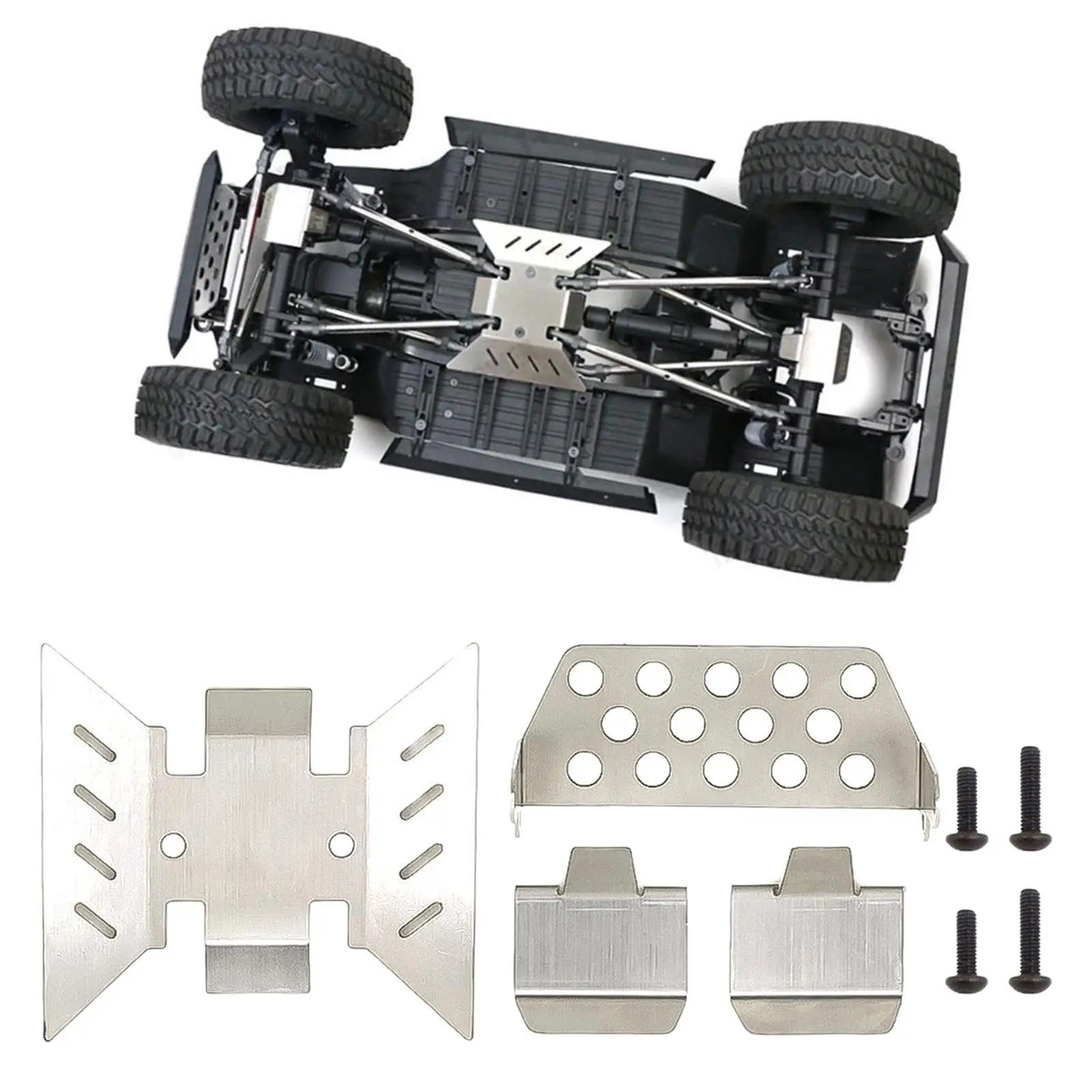 Metal Chassis Guard Body Protector Axle Guard Set for Axial AXI03007 RC Crawler DIY Upgrade Accessories