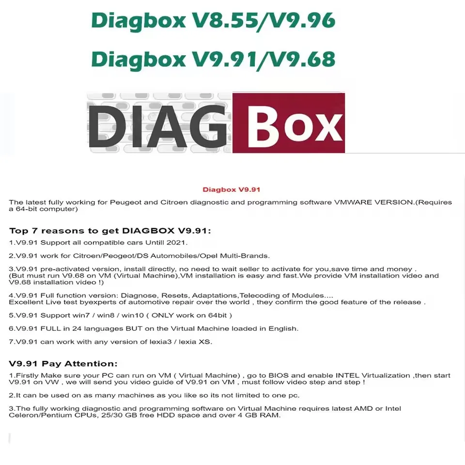 

2025 Diagbox V8.55 V9.96 V9.91 V9.68 Full Version Diagnostic Tool for Citr.oen/Peu.geot - Lexia3 PP2000 Scanner with Free Tool